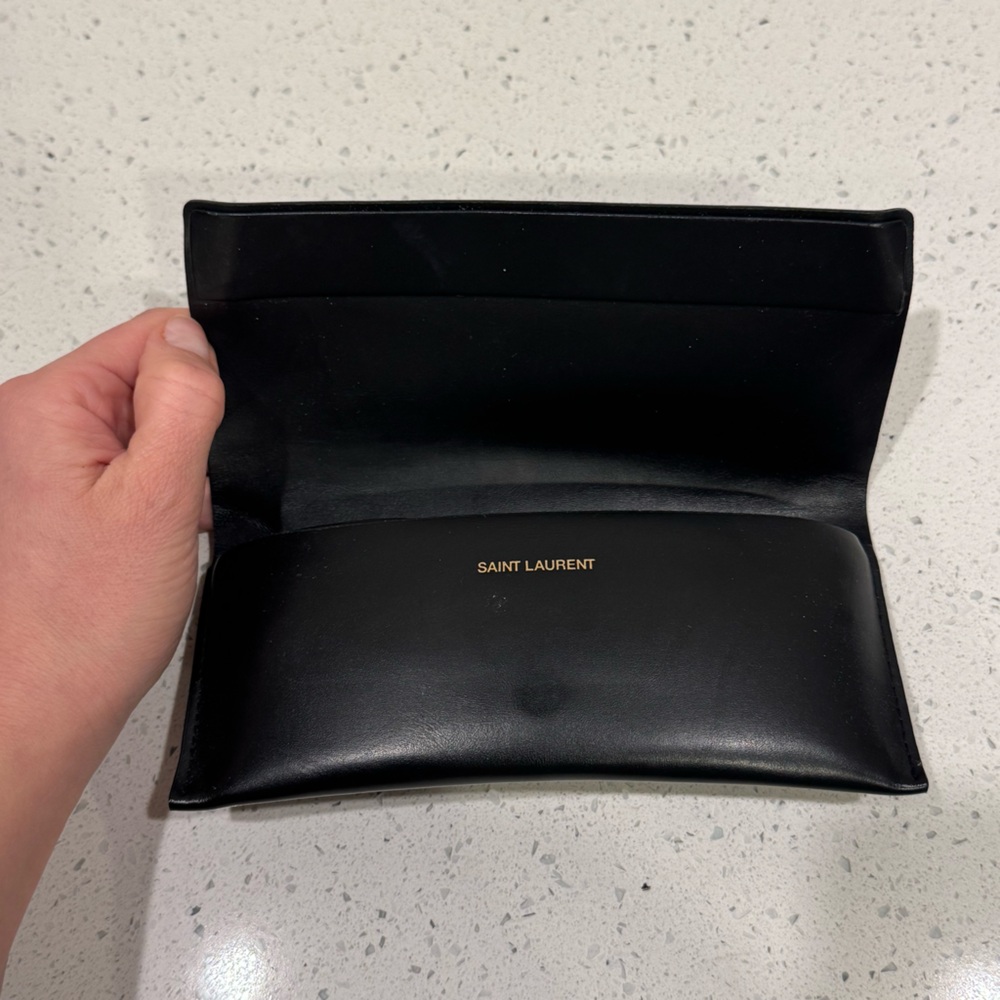 Saint Laurent YSL Black/ Gold SL M24/K Monogram 55MM Rectangular Sunglasses - Picture 6 of 14